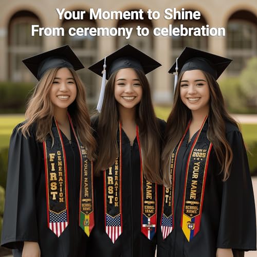 Custom First Generation Graduation Stole Class of 2025 Personalized Graduation Sash, 72" Long Graduate Honor Stoles2