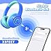 Kids Bluetooth Headphones, 85H Playtime Wireless Headphones for Kids, Colorful LED Lights, 85/94dB Safe Volume Limit, Bluetooth 5.4 Built-in Mic Toddler Headset for Tablet/Airplane/Travel (Blue)
