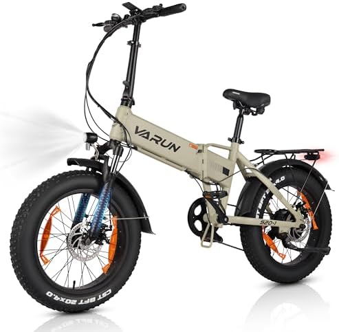 VARUN Bicicleta Electrica Plegable, 20''×4.0'' Fat Tire Bici Elec...