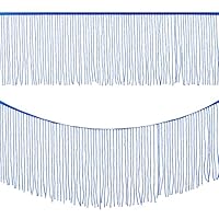 Frangia Con Perline Blu - Nastro Decorativo 15cm X 1 Iarda Per Vestiti, Costumi E Fai Da Te