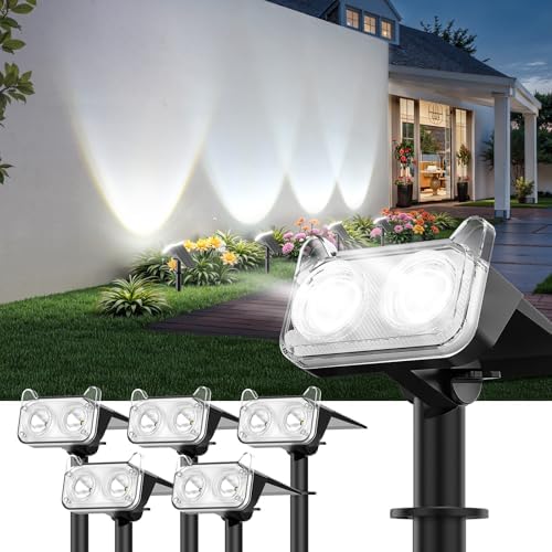 Illuminate Your Nights: 5 Solar Garden Tree Lights You’ll Love 3 LETMY Solar Spot Lights Outdoor Waterproof with Bigger LED, 6 Pack Auto ON/OFF 135°Adjustable Solar Lights Outdoor, 2-in-1 Wall Lights & 2 Modes Landscape Spotlights for Tree Yard Pathway Garden Decor