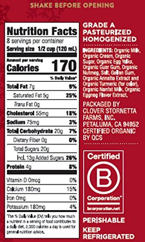 Clover Sonoma, Organic Eggnog Quart, 32 oz