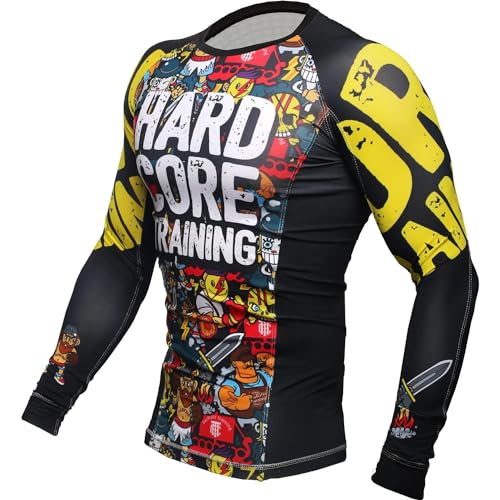 Hardcore Training Rash Guard Men's Camisa de Compresión Hombre MMA BJJ Boxeo Fitness Grappling No Gi - imagen 4