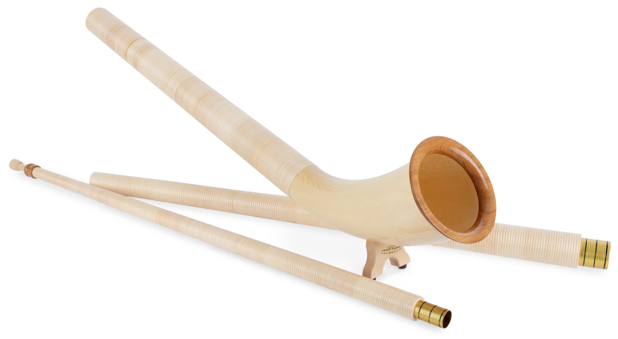 Alphorn Deluxe Fichte F (3-teilig, F-Stimmung, 360 cm, mit Peddigrohr umwickelt, 440 Hz, inkl. 19 mm Mundstück)