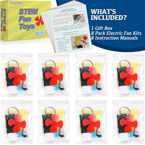 STEM Toys Science Kits, 8 Bulk Electric Circuit Kit for Kids Classroom, STEAM Activities Crafts Electrical Experiment 2nd 4th 5th Grade STEM Gifts, Build a Fan Activity Projects School Party Favors - Image 3