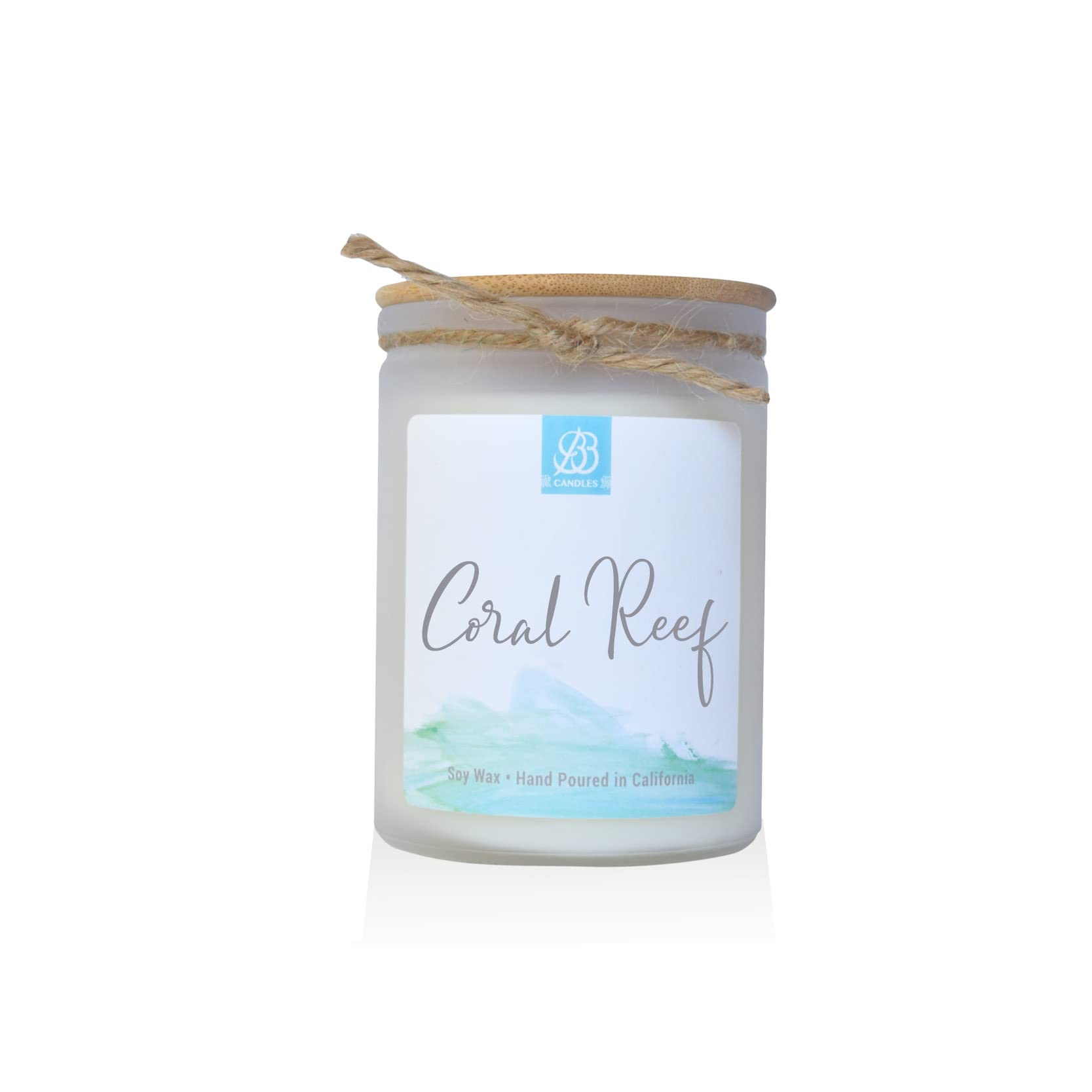 Coastal Essentials Natural Soy Hand Poured Candle, Coral Reef Scent, Fragrant Coastal Candle with Strong Scents, Artisan Candle, 12oz, 90+ Hours Burn Time