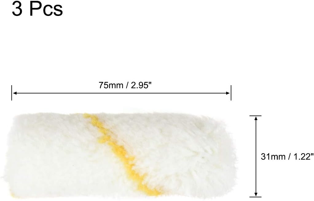 コンビニ受取対応商品 Uxcell ペイントローラーカバー ミニアクリル繊維ブラシ 家庭壁画処理用 75x31x7mm 3個入り Academy Torquedigital Com Br