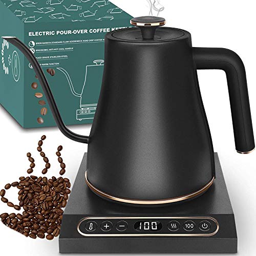Lightning Deal Gooseneck Electric Pour-Over Kettle Temperature Variable Kettle for Coffee Tea Brewing 08L Stainless Steel Kettle Temperature HoldingMothers Day Gift