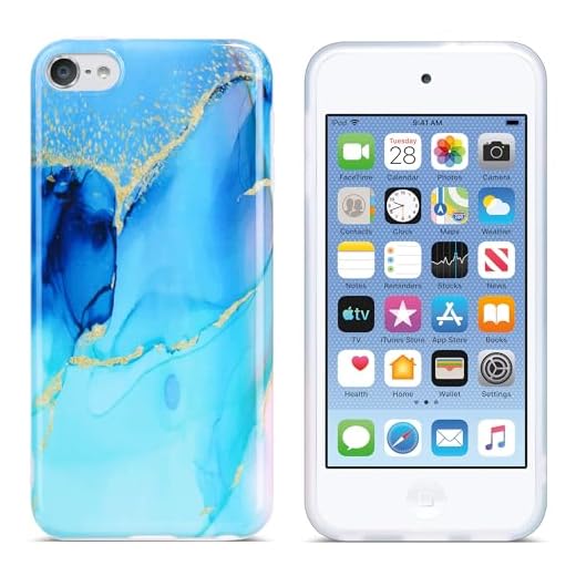 ULAK Compatible with iPod Touch 7 Case/iPod Touch 6 Case, Slim Fit Hybrid Bumper TPU/Scratch Resistant Hard PC Back Cover for iPod Touch 7th/6th/5th Generation, Marble Pattern