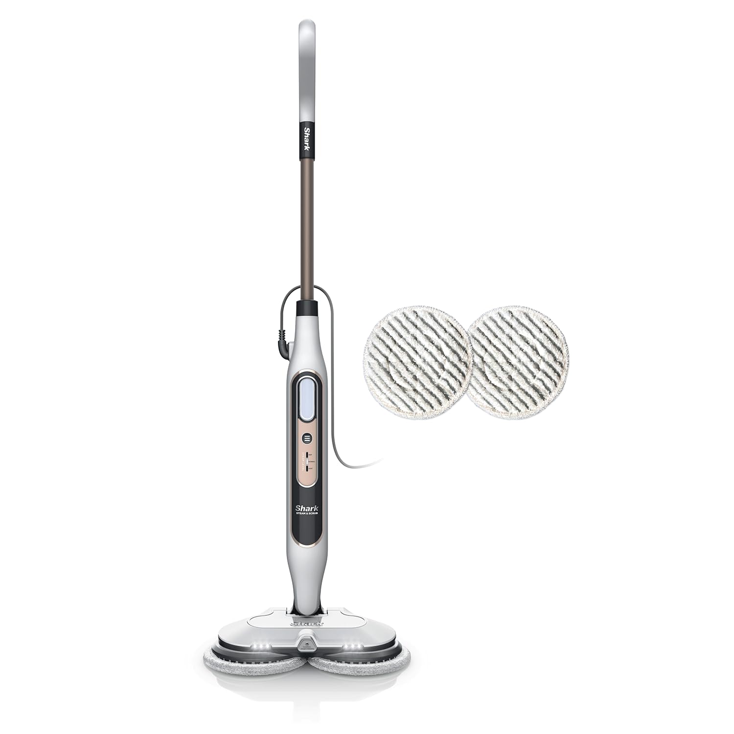 Shark Steam & Scrub S8201IN Steam Mop | Automatic Steam & Scrub with Steam Blaster | 4 Rotating Washable Power Pads | 3 Steam Settings | LED Headlights | Swivel Steering | For Sealed Hard Floors