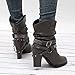 Zapatos Mujer Otoño Invierno ZARLLE Moda Ahueca hacia Fuera Botines Señoras Talón...