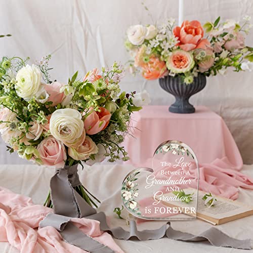 Jetec Grandma Birthday Gift Grandma Gift Acrylic Heart Shape Grandma Sign From Granddaughter Grandson Thoughtful Grandmother Gift Ideas For Grandparents Day (Grandson) #TOP5