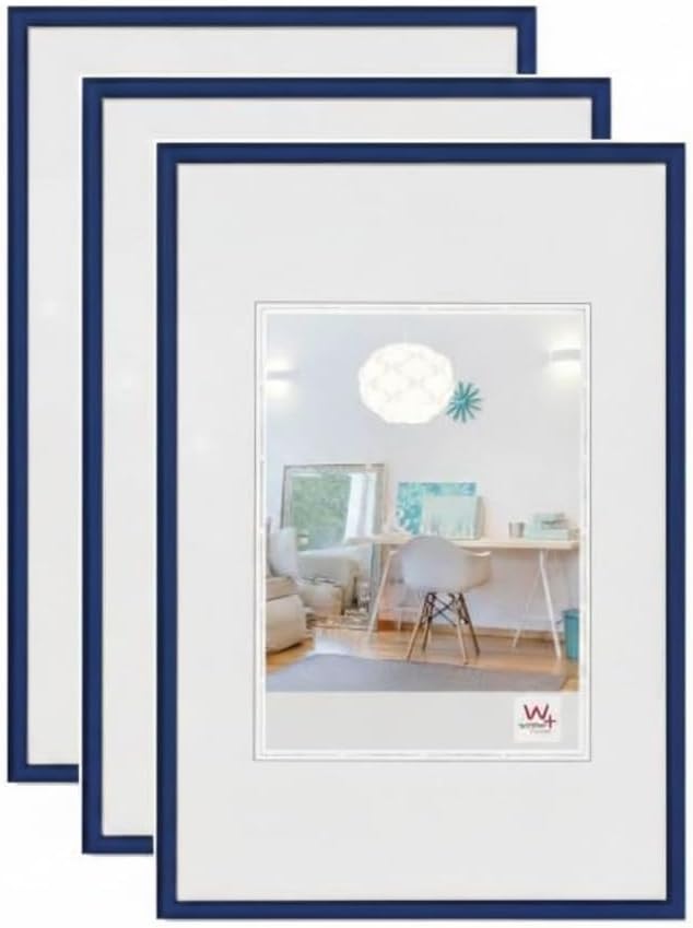 walther design New Lifestyle Picture Frames, Pack of 3, Blue, 18 x 24 cm