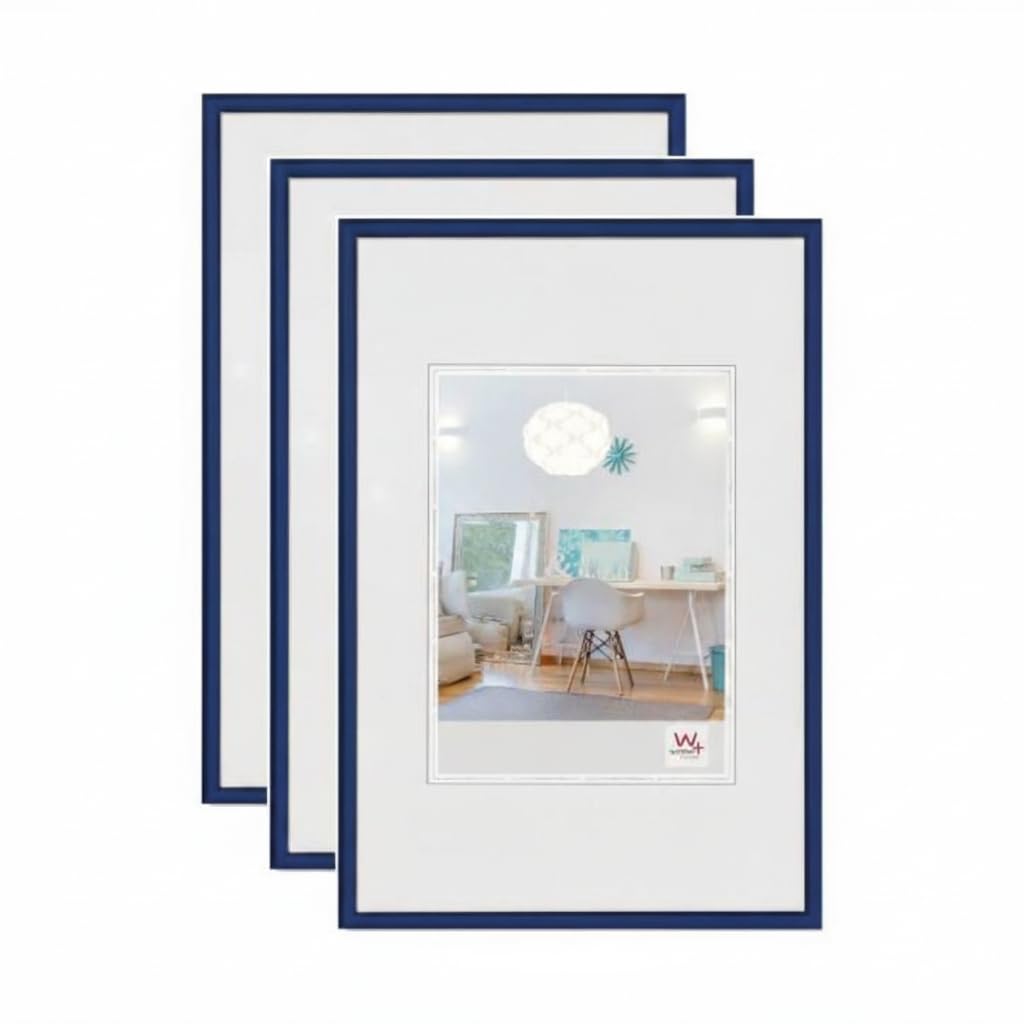 walther design Bilderrahmen blau 13x18 cm 3er Pack New Lifestyle Kunststoffrahmen KV318L3