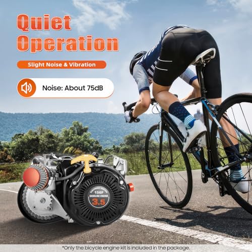 Engine Motor Kit 100CC 2-Stroke Gas Petrol Motorized Bike Bicycle Motor Engine Kit Full Set DIY Upgrade Bike Bicycle Conversion Kit w/Tooth Sprocket (100cc 4-Stroke Engine Kit (Bike Chain)) - Thumbnail 6