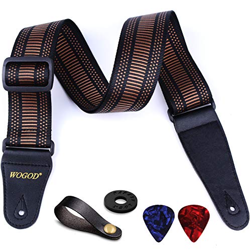 Guitar Strap Bass Electric Guitar Straps Nylon Guitar Shoulder Strap (Guitar Strap-Coffee)