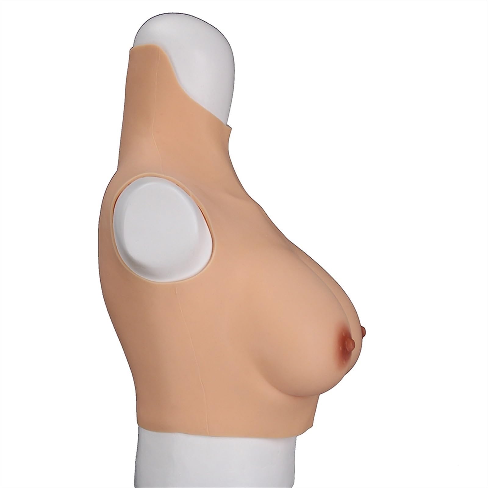 Półdługie silikonowe kształty piersi Wzmacniacze cycków Bawełniany wypełniacz Nadaje się do protez mastektomii Halloween transgender Boże Narodzenie Wesela (Color : White Skin, Size : B cup)