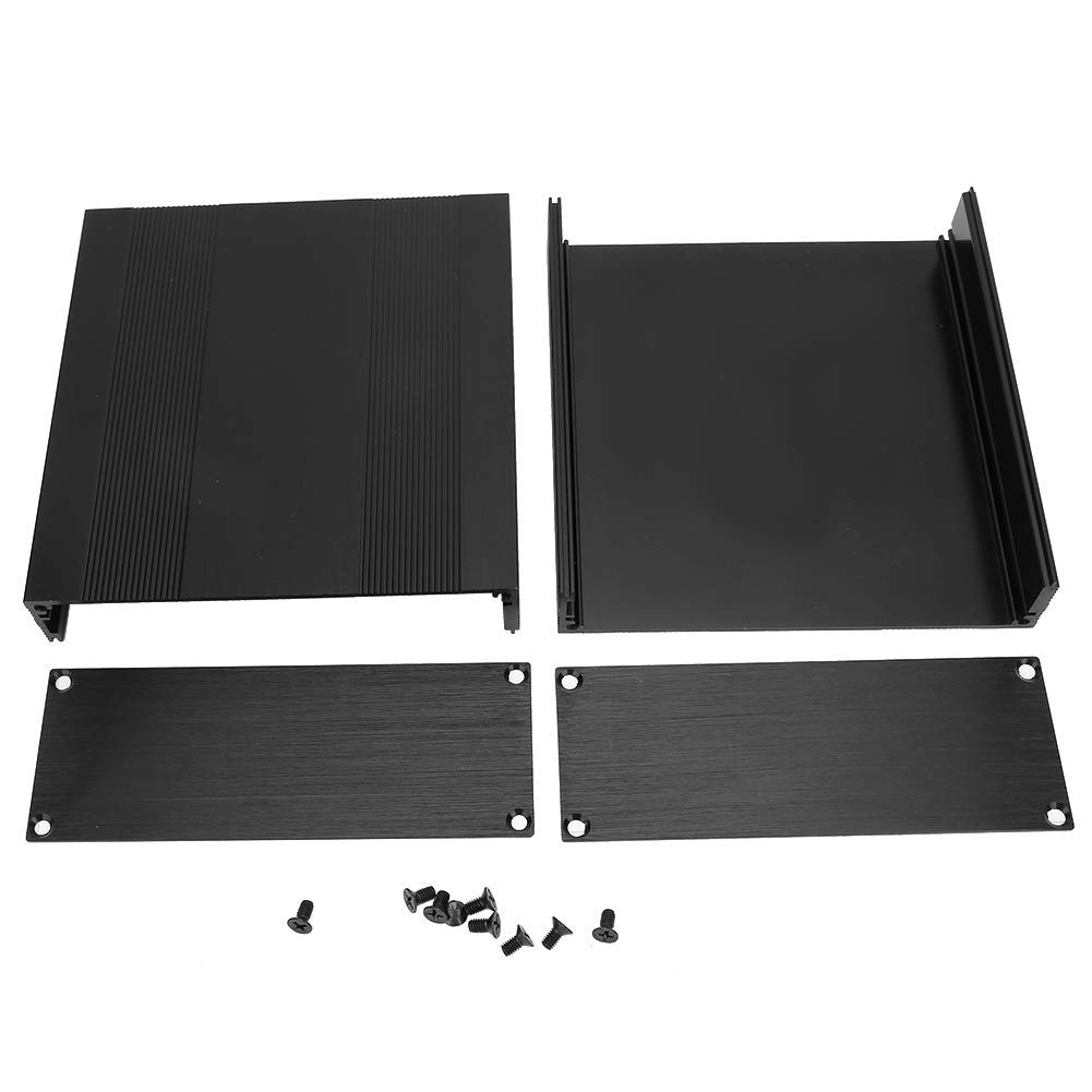 Caja de Aluminio, Caja de Aluminio para Proyectos de Refrigeración Proyecto de Placa de Circuito Electrónica de Bricolaje Negra de Cuerpo Dividido 54x145x150 mm (2Pcs)