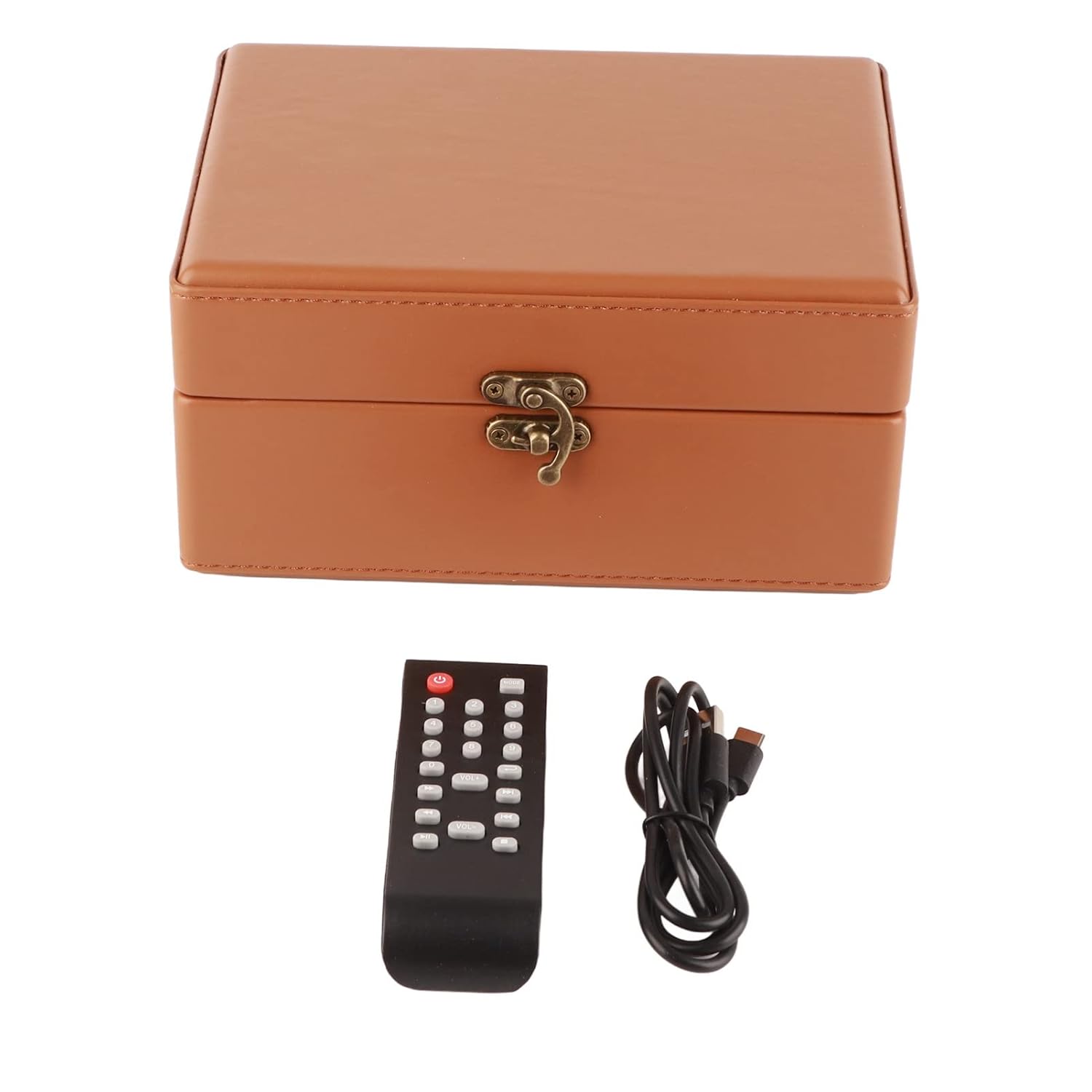 Suitcase CD Player, PU MDF ABS BT Retro Appearance HiFi Full Frequency Dual Speaker High SNR Low Sound Loss CD Player with Remote Control for Home Office