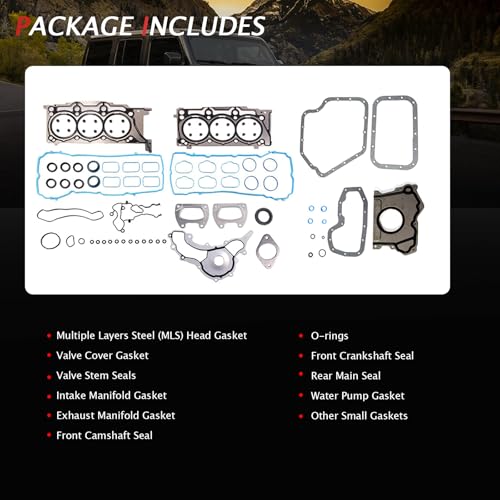 Image of AUCERAMIC HS26541PT CS26541 3.6L Head Gasket Set Fit for 2011-2020 Dodge Avenger Challenger Charger Journey, Chrysler 200 300, Ram 1500 2500 Pentastar, 2011-2015 Jeep Grand Cherokee Wrangler