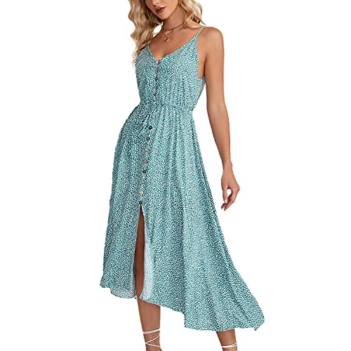 Image of BROVAVE Women's 2026 Summer Casual Boho Sundress Spaghetti Strap Midi Dress