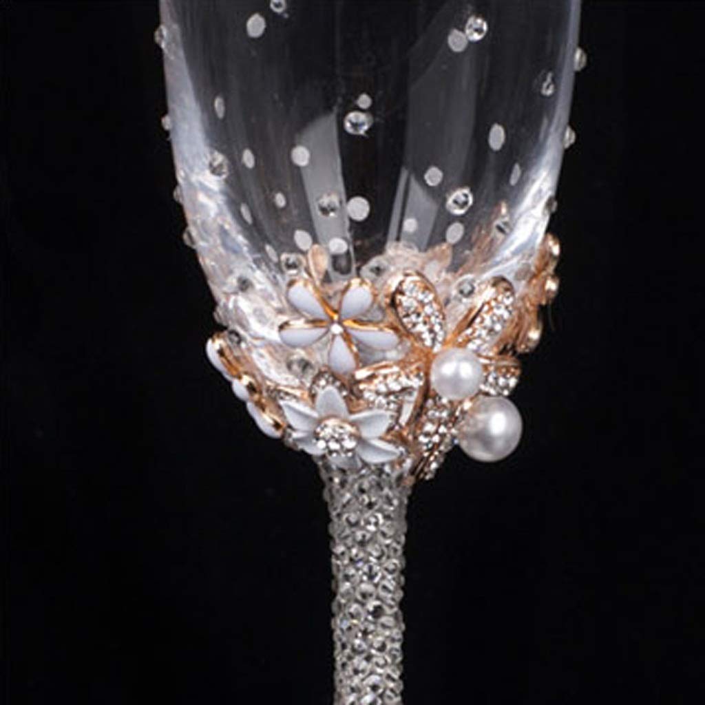 Flûtes à Champagne 2 Diamant Mariage Champagne Grillage Flûte Ensemble Ménage Gobelet Cristal Verre À Vin Verre À Vin Famille Rassemblement Verres À Champagne