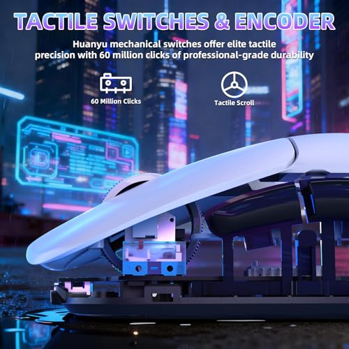 Ratón gaming inalámbrico recargable AJ199 con triple conexión 2.4G, Bluetooth y cable de 1000Hz 6