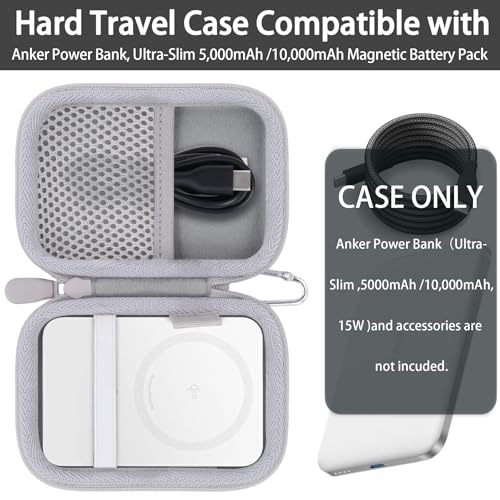 Image of khanka for Anker Nano Power Bank Ultra-Slim 5,000Mah & Maggo Power Bank 10K Case,Compatible with Anker A1665 /A1664 Slim Magnetic Charger,Protective Carrying Case Only (White)