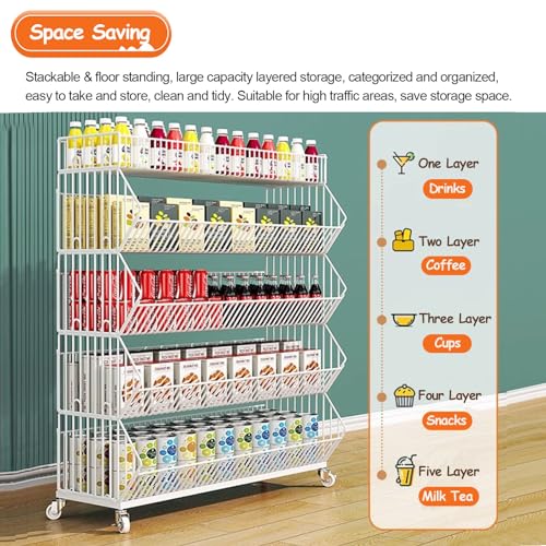 Étagère de rangement mince pour collations avec roues et support de cuisine