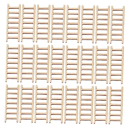 Cabilock 24 Piezas Miniescalera De Madera Decoración De Fiesta De Navidad Escalera De Muebles De Hadas Mini Escalera De Madera para Manualidades Boda Ornamento Micro Paisaje Maceta Delicado