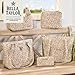 Bella Taylor Everyday Shoulder Bag for Women | Lightweight Quilted Cotton Fabric Purse with 10 Pockets | Cameo Rose