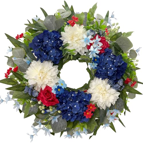 HipTree 24 Inch Patriotic Wreath for Front...