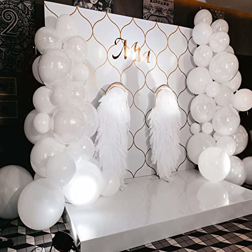 Heaitmay Pastel Balloons 12 Inch 5 Inch 70 Pcs White Balloons, Birthday Balloons Party Balloons Bride Balloons For Baby Shower Wedding Engagement Anniversary Party Decorations #TOP5
