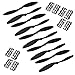 Mewutal RC Propeller ,FPV Propeller, 2 Blade Fixed Wing Aircraft Toy, 5 Pairs 9x4.7 Inch Plastic Black with Adapter Rings.