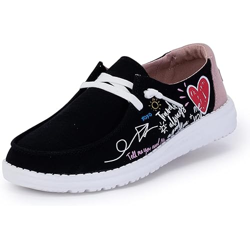 Hey Dude Girl's Wendy Youth Doodle Multiple Colors | Girl’s Shoes | Girl’s Lace Up Loafers | Comfortable & Light-Weight