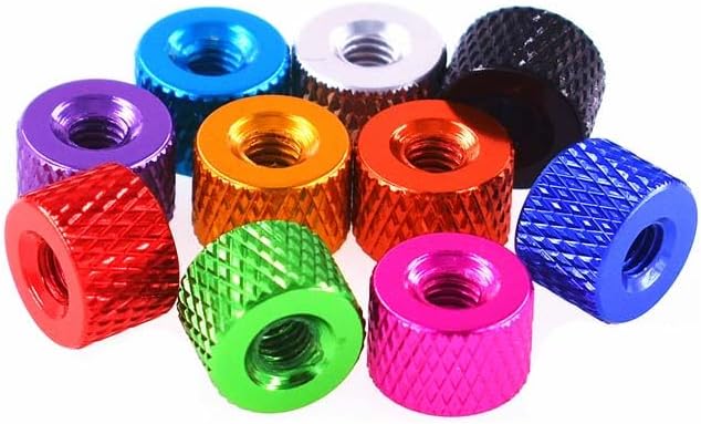 5pcs M3 color aluminum alloy big flat round hand screws bolts pass hole knurled ga adjustment handle knob hands screw bolt (Size: M3, Color: Brown orange)