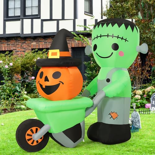 Aufblasbarer Frankenstein-Kürbiswagen mit LEDs, 1,8 m – Produktansicht 6