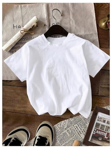 Image of RoseSeek Girl's Shirts 3 Packs Star Butterfly Graphic Tees Crew Neck Short Sleeve T Shirt Casual Tops