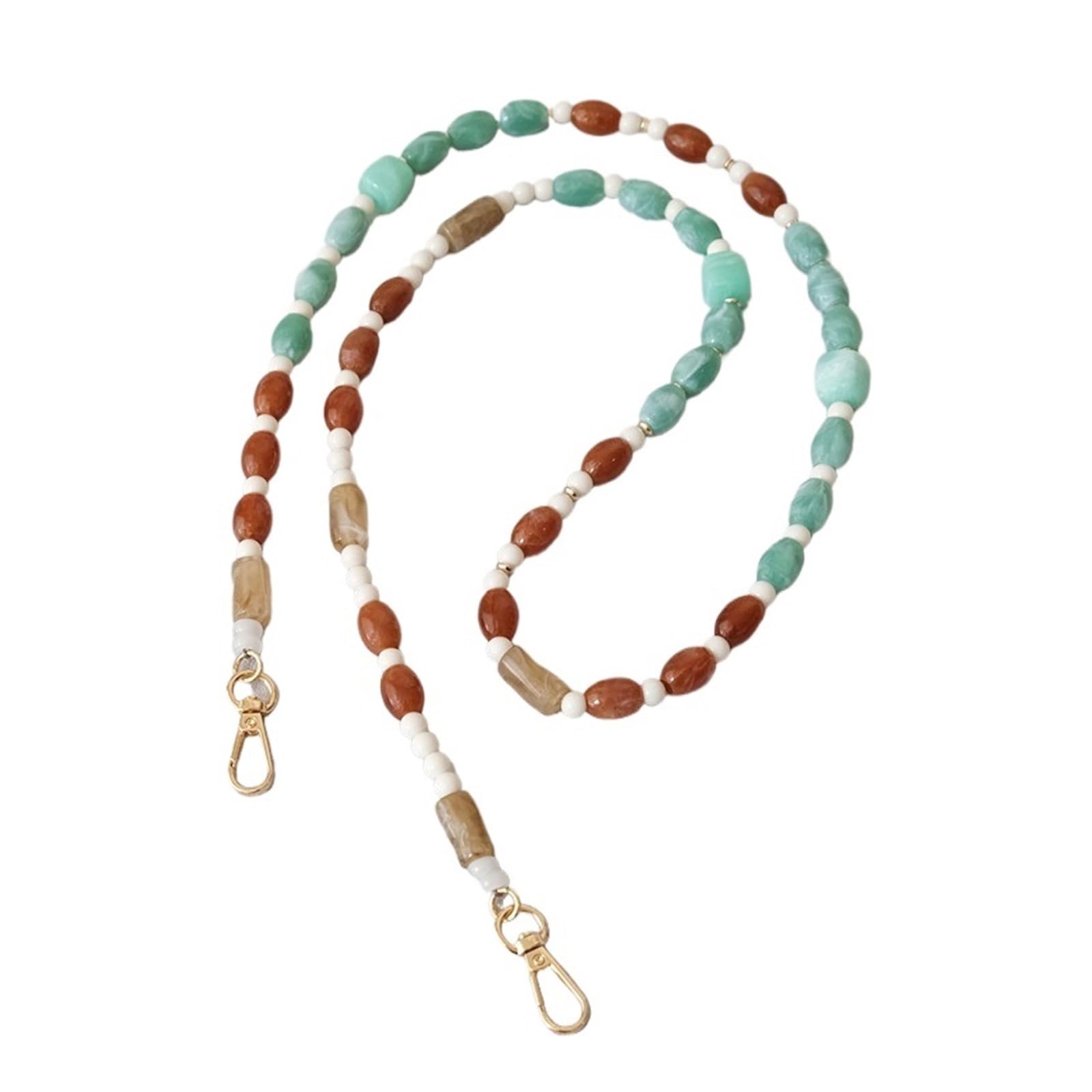 Cadena para Bolso con Cuentas Accesorio for bolso de mujer, cadenas con cuentas desmontables, correa bonita, elegante for, cadena asa for hombro(Green-120cm)
