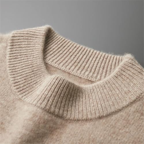 Men's 100 Percent Cashmere Thick Pullover Mock Neck Sweater Solid Smart Casual Jumper Clothing4