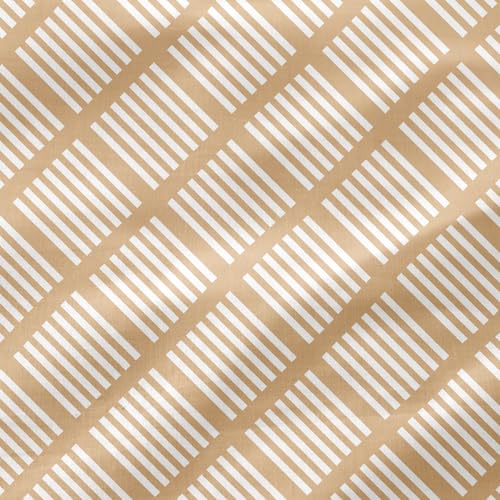Parure de lit 100 % coton géométrique respirante beige - 7