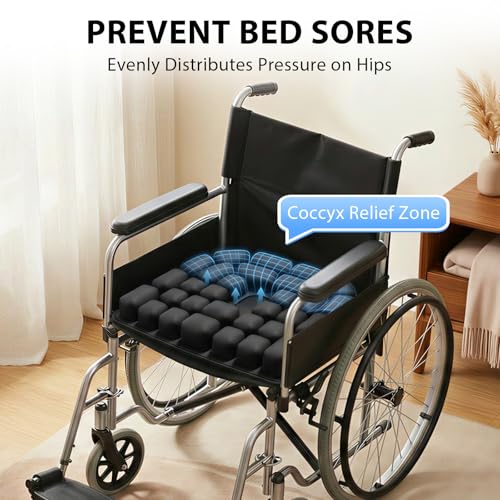 Inflatable Seat Cushion, Pressure Relief Airplane Seat Cushion for Long Flights Built-in Air Pump, Portable Car Seat Cushions,Office Chair Wheelchair Cushions Relief Discomfort in Coccyx&Buttock by Jocolate - Image 7