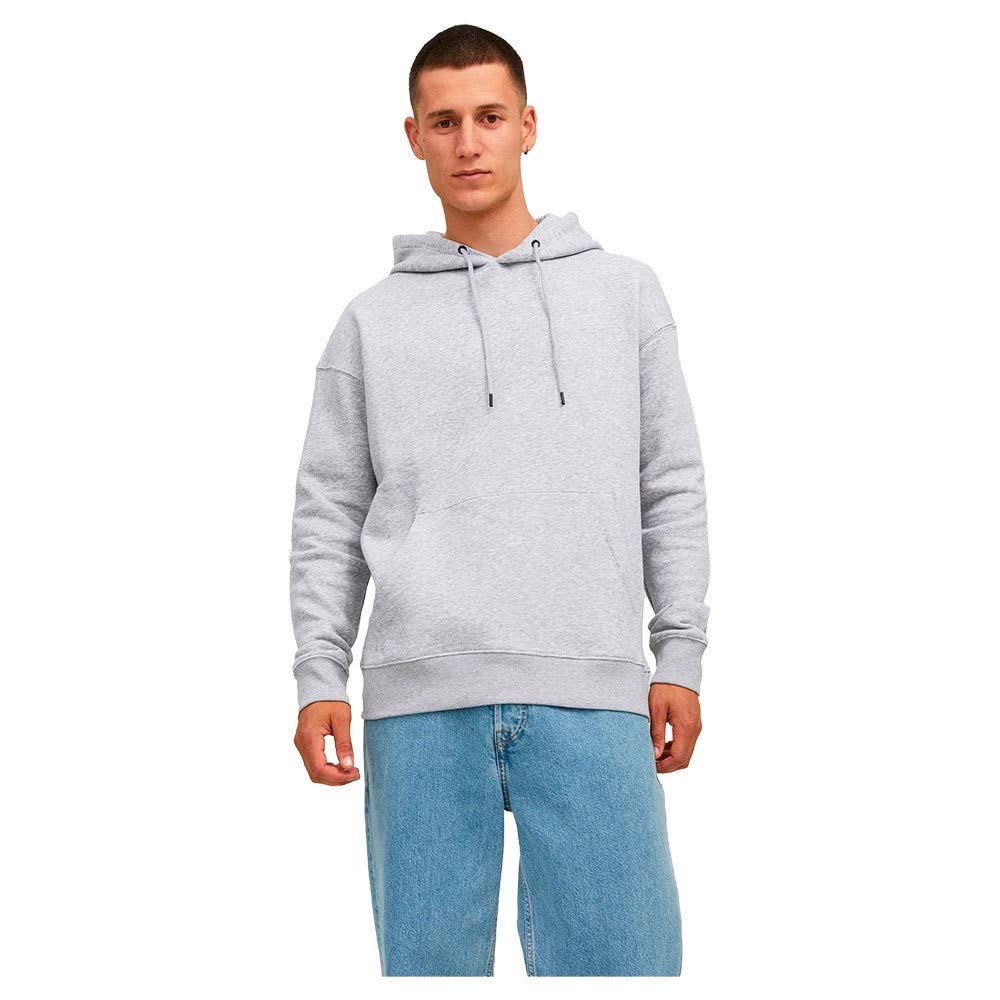 Jack & Jones Jjestar Basic Sweat Hood Noos, Felpa Con Cappuccio, Chiaro Grigio Melange, S-image