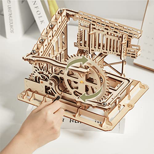Rowood Marble Run 3D Puzzles For Adults, Wooden Town Diy Model Building Kits, Gift For Teen Boys Kids Age 14+ On Birthday Christmas - Cog Coaster #TOP4