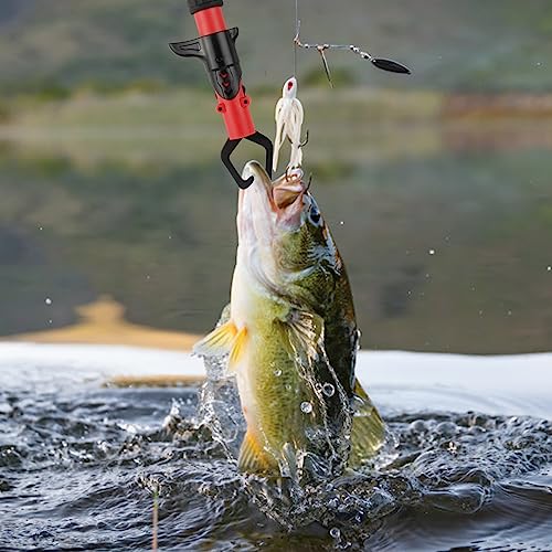 Image of mouhike Fishing Pliers Fish Lip Gripper Fishing Tool Kit for Men Women | Saltwater Multifunctional Fishing Line Cutter Hook Remover with Lanyard Sheath Fly Ice Pliers Fishing Gear Fishermen Gift