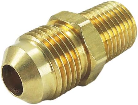 Nigo Industrial Co. Brass Tube Fitting, Half-Union, Flare x NPT Male Pipe (1, 3/8" Flare x 1/4" NPT Male)