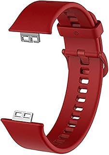 سوار معصم لساعة هواوي ووتش فيت - احمر غامق، من جيني، للجنسين