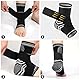 MILAIUN Sprunggelenkbandage,1 Paar Knöchelbandage mit Klettverschluss für Damen Herren, Fußbandage Knöchelstütze für Sport Schützen, Arthritis, Plantar Fasciitis(M, Schwarz)