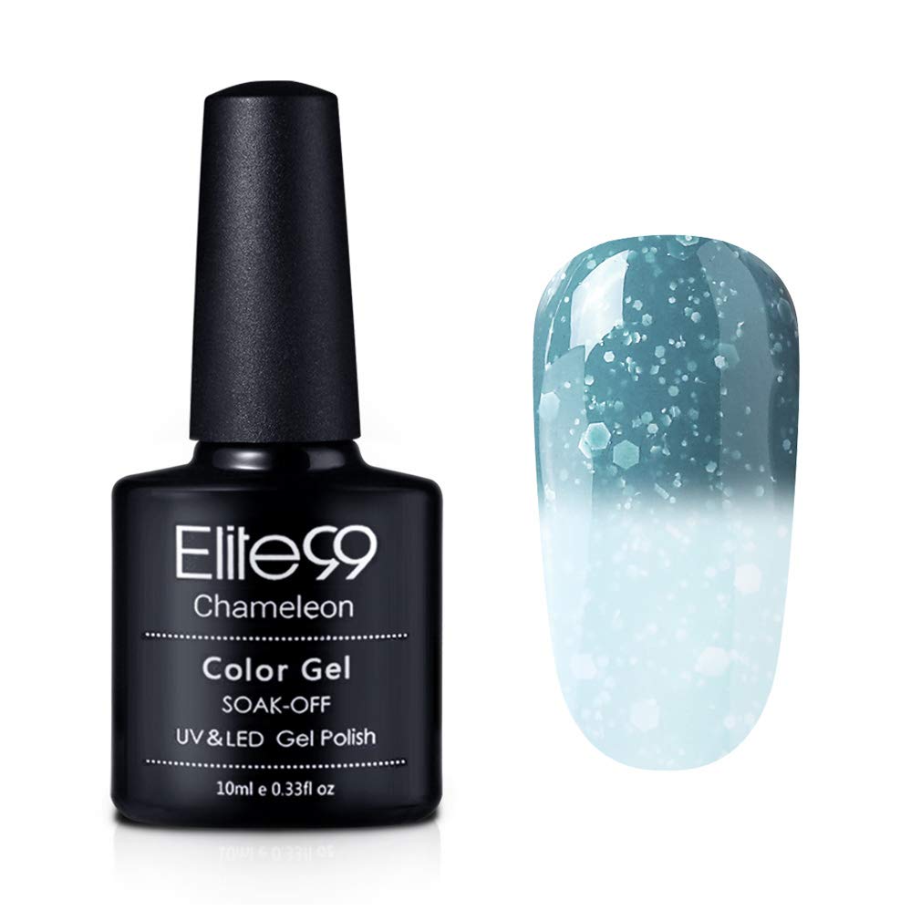 Elite99 Gel Nail Polish, Snowy Thermal Temperature Color Changing Nail Polish, UV LED Soak Off Chameleon Nail Art Gel Polish 10ML 9716