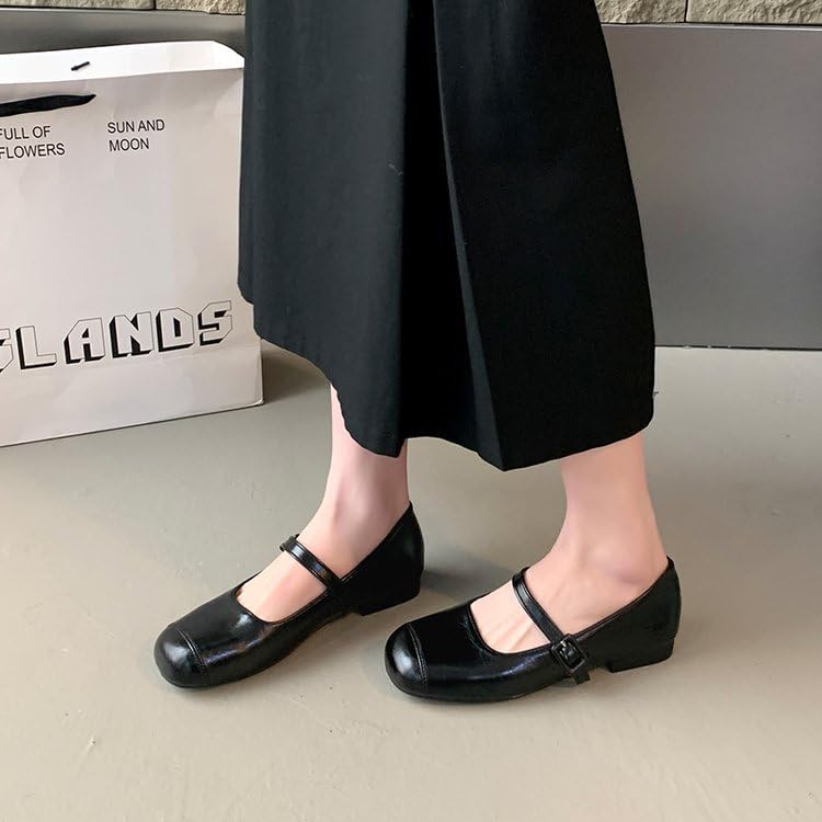Women's Fashionable Solid Color Square Toe Mary Jane Shoes, Casual Comfortable Brown Buckle Design Shoes for Daily Wear, All Match for Daily Wear3